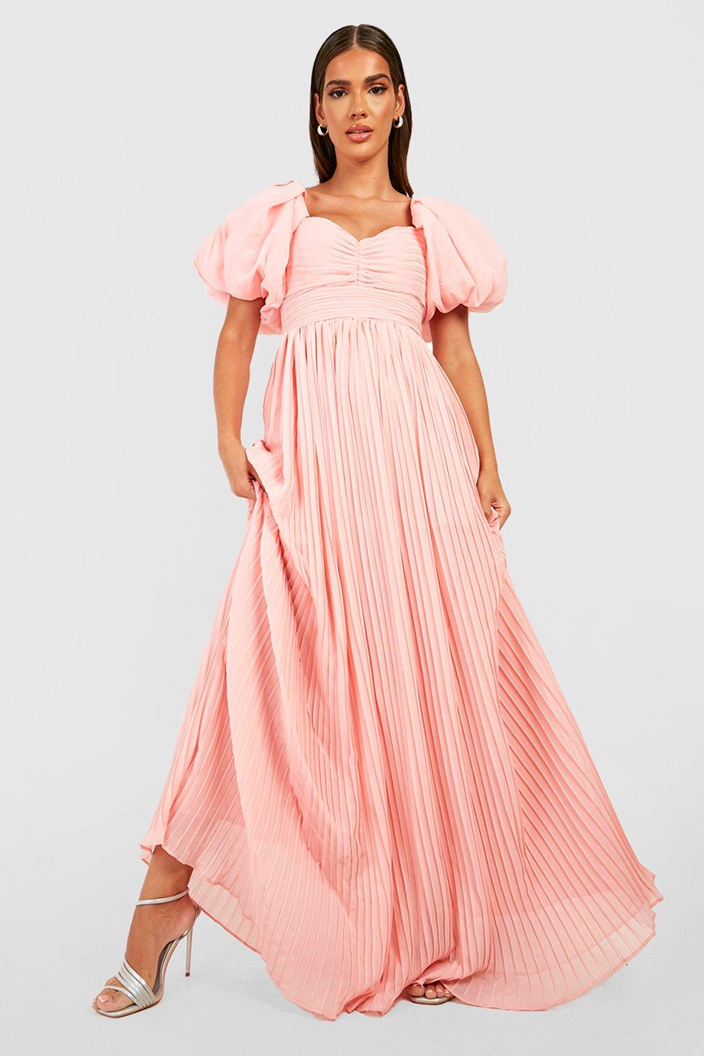 Long puff 2025 sleeve maxi dress